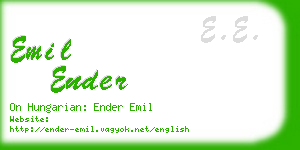 emil ender business card